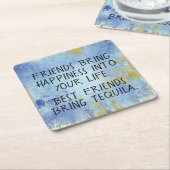 Grappige beste vrienden brengen tequila kartonnen onderzetters (Schuin)