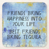 Grappige beste vrienden brengen tequila kartonnen onderzetters (Voorkant)