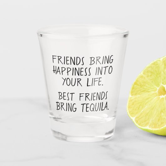 Grappige beste vrienden brengen tequila shot glas (Voorkant)