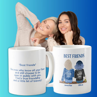 Grappige beste vrienden gepersonaliseerd koffiemok