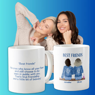 Grappige beste vrienden gepersonaliseerd koffiemok