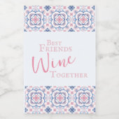 Grappige beste vrienden meisjes nacht wijn etiket (Enkel label)