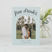 Grappige bestemming bruiloft foto Sla de datum op Save The Date (Staand voorkant)