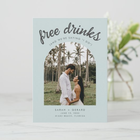 Grappige bestemming bruiloft foto Sla de datum op Save The Date (Staand voorkant)