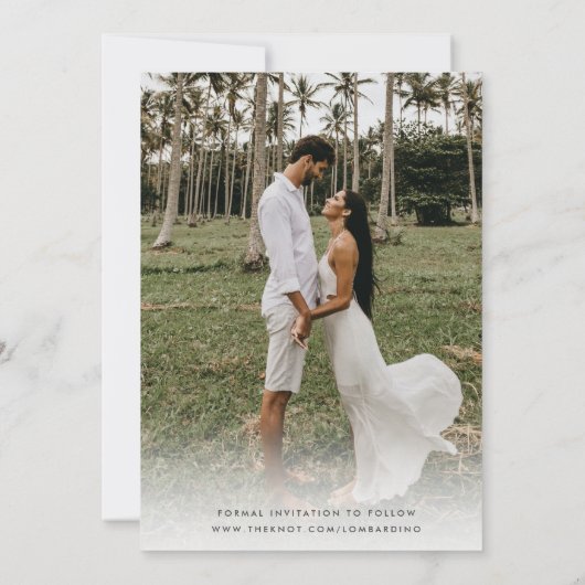 Grappige bestemming bruiloft foto Sla de datum op Save The Date (Achterkant)