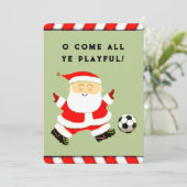 grappige betaalkaarten voor voetballen feestdagenkaart (Staand voorkant)