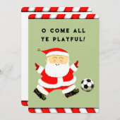 grappige betaalkaarten voor voetballen feestdagenkaart (Voorkant / Achterkant)