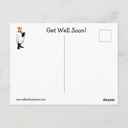 Grappige beterschap humor ansichtkaart briefkaart (Achterkant)