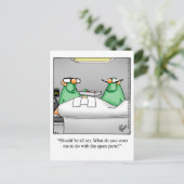 Grappige beterschap humor ansichtkaart briefkaart (Staand voorkant)