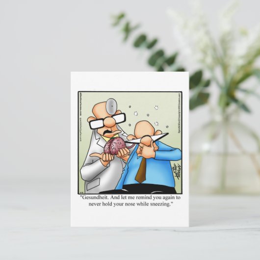 Grappige beterschap humor ansichtkaart briefkaart (Staand voorkant)