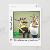 Grappige beterschap humor ansichtkaart briefkaart (Voorkant / Achterkant)