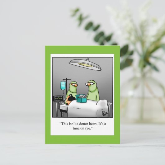 Grappige beterschap humor ansichtkaart briefkaart (Staand voorkant)