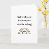 Grappige beterschap humor kaart (Gele Bloem)