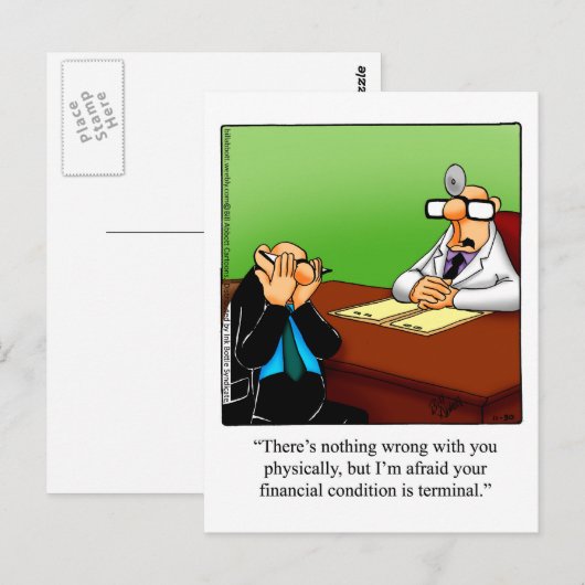 Grappige beterschap humor kaart (Voorkant / Achterkant)