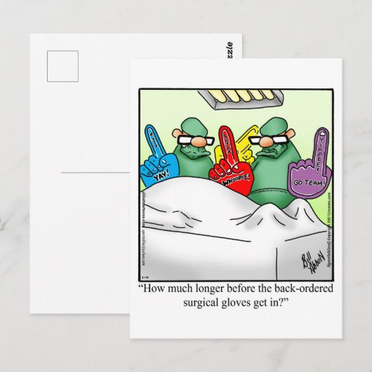 Grappige beterschap humor kaart (Voorkant / Achterkant)