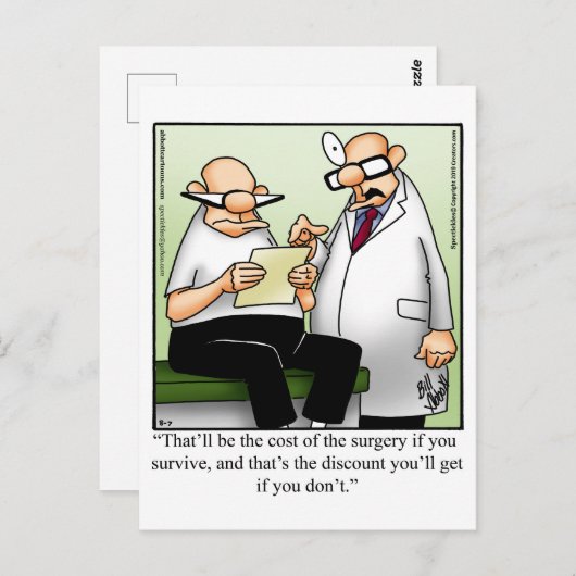 Grappige beterschap wenskaart briefkaart (Voorkant / Achterkant)