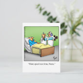 Grappige beterschap wenskaart briefkaart (Staand voorkant)