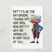 Grappige Betty's In de badkamer Kaart (Voorkant / Achterkant)