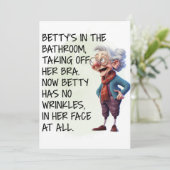 Grappige Betty's In de badkamer Kaart (Staand voorkant)