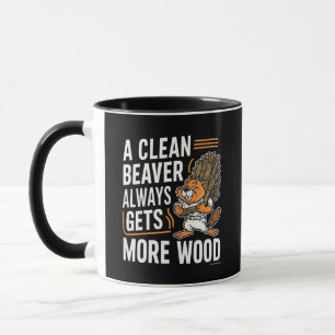 Grappige bever hout kapot grap vintage kunst mok