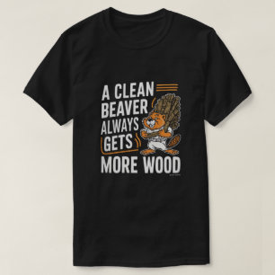 Grappige bever hout puns vintage kunst t-shirt