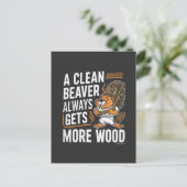 Grappige bever houtkap grap vintage kunst briefkaart (Staand voorkant)