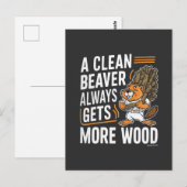 Grappige bever houtkap grap vintage kunst briefkaart (Voorkant / Achterkant)