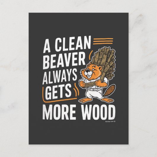 Grappige bever houtkap grap vintage kunst briefkaart (Voorkant)