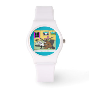 Grappige bever Living Will Dames siliconen horloge