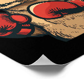 Grappige bever met rode bokshandschoenen kostuum poster (Hoek)