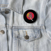 Grappige bever. Ninja Beaver Ronde Button 5,7 Cm (In situ)