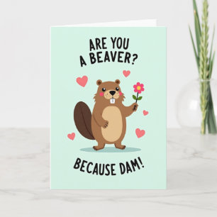 Grappige Bever Puns Valentijnskaart Kaart