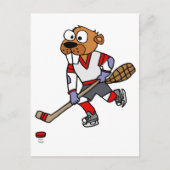 Grappige bever speelt ijshockey Cartoon Briefkaart (Voorkant)