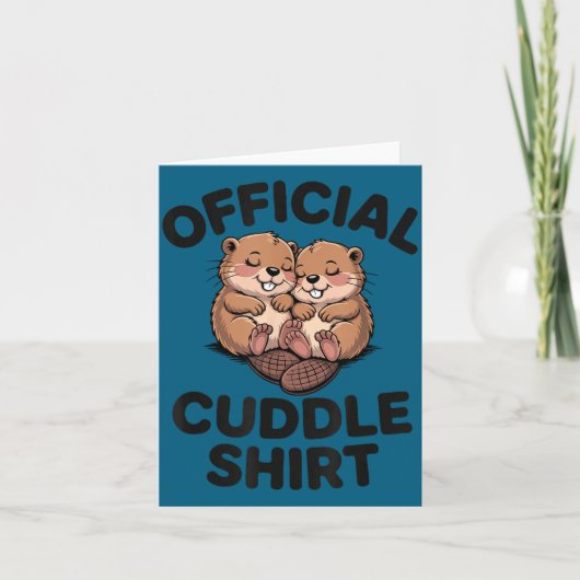 Grappige bevers knuffelen  kaart (Voorkant)