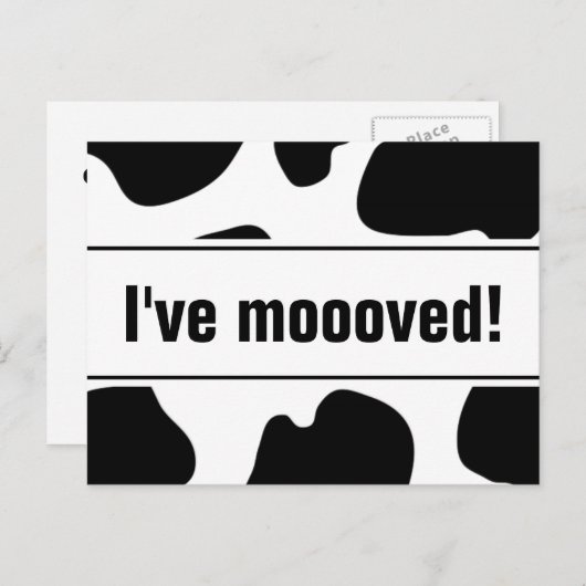 Grappige bewegende briefkaarten met koe print | Ik (Voorkant / Achterkant)