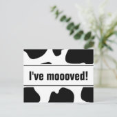 Grappige bewegende briefkaarten met koe print | Ik (Staand voorkant)