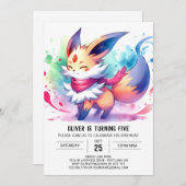 Grappige bewerkbare Fox Birthday Kaart (Voorkant / Achterkant)