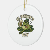 Grappige bewusteloze St. Patrick's Day kikker vint Keramisch Ornament (Links)