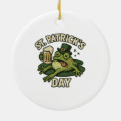 Grappige bewusteloze St. Patrick's Day kikker vint Keramisch Ornament (Achterkant)