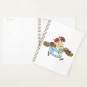 Grappige Bezige serveerster Overwerkte Ober Planner (Display)