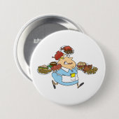 Grappige Bezige Serveerster Overwerkte Server Ronde Button 7,6 Cm (Voorkant /achterkant)