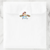 Grappige Bezige Serveerster Overwerkte Server Ronde Sticker (Tas)