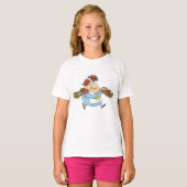 Grappige Bezige Serveerster Overwerkte Server T-shirt (Voorkant volledig)