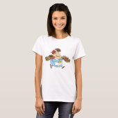Grappige Bezige Waitress Overwerkte Ober T-shirt (Voorkant volledig)