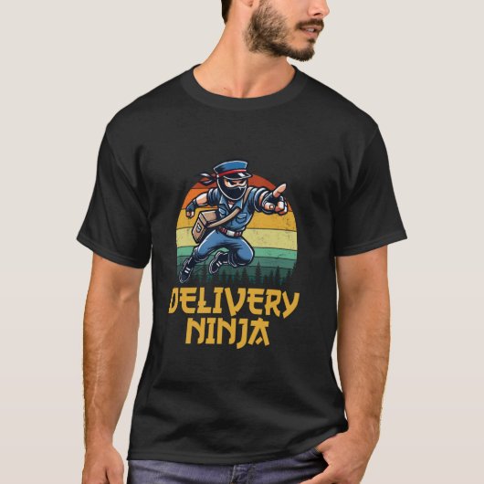 grappige bezorgingsninja, postbode t-shirt (Voorkant)