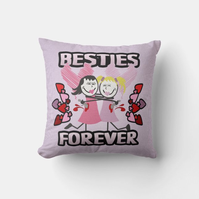 Grappige BFF Beste Vrienden Voor Altijd Kussen (Voorkant)