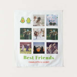 Grappige BFF FOTOCOLLAGE Cadeau Persoonlijk AVOCAD Wandkleed