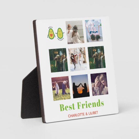 Grappige BFF FOTOCOLLAGE Cadeau Persoonlijke AVOCA Fotoplaat (Voorkant)
