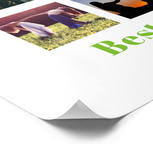 Grappige BFF FOTOCOLLAGE Cadeau Persoonlijke AVOCA Poster (Hoek)