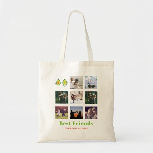 Grappige BFF FOTOCOLLAGE Cadeau Persoonlijke AVOCA Tote Bag (Voorkant)